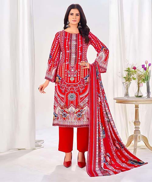 Red  Rayon Casual Wear Salwar Kameez in middlesbrough