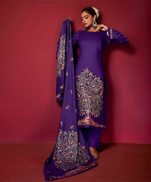 Violet Silk Party Wear Salwar Kameez in delhi