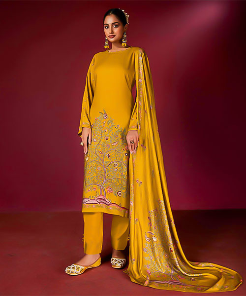 Yellow  Silk Party Wear Salwar Kameez in delhi