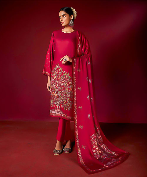 Red Silk Party Wear Salwar Kameez in delhi