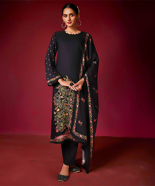 Black Silk Party Wear Salwar Kameez in delhi