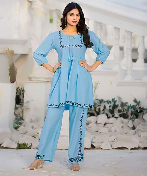 Blue  Rayon Casual Wear Kurti in jacksonville