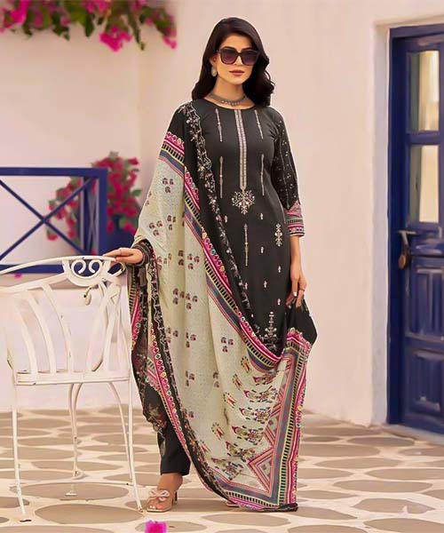 Black  Lawn Cotton Casual Wear Salwar Kameez in san jose