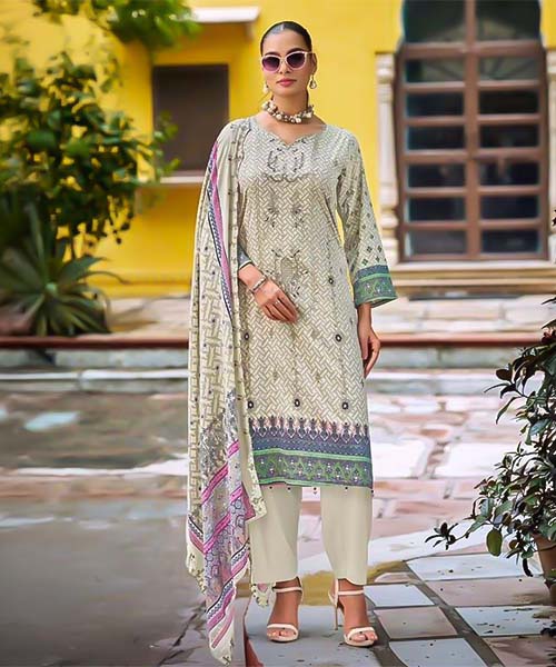 Grey Lawn Cotton Casual Wear Salwar Kameez in chester