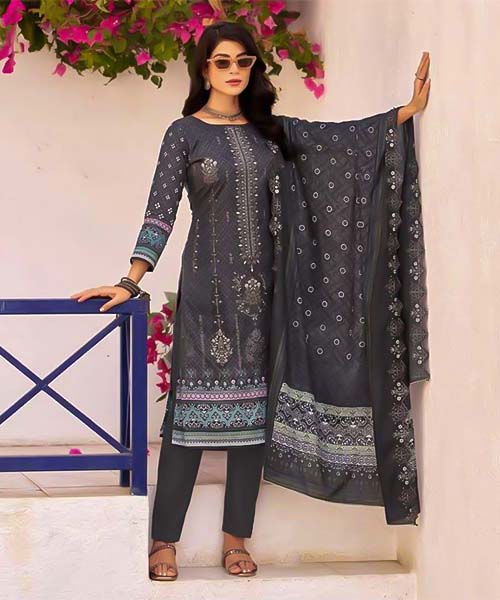Black  Lawn Cotton Casual Wear Salwar Kameez in san jose