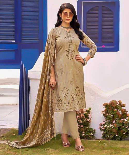 Yellow Lawn Cotton Casual Wear Salwar Kameez in san jose