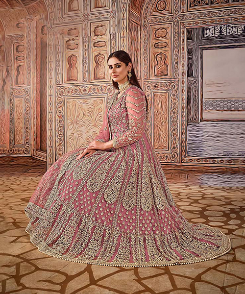 Pink Net Designer Salwaar Kameez