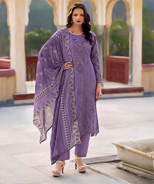Purple  Cotton Casual Wear Salwar Kameez in northampton