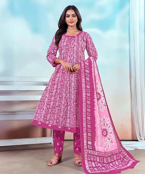 Purple  Cotton Casual Wear Salwar Kameez