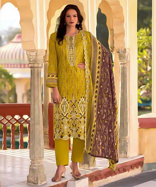 Yellow Cotton Casual Wear Salwar Kameez in northampton