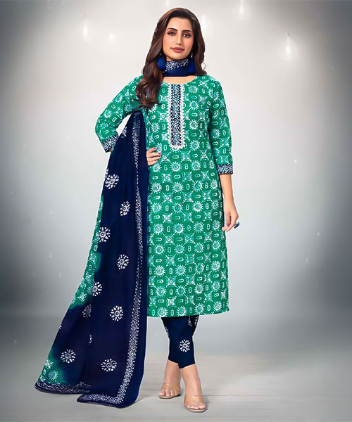 Green Cotton Casual Wear Salwar Kameez in bolton