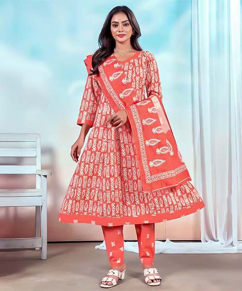 Orange  Cotton Casual Wear Salwar Kameez in belfast