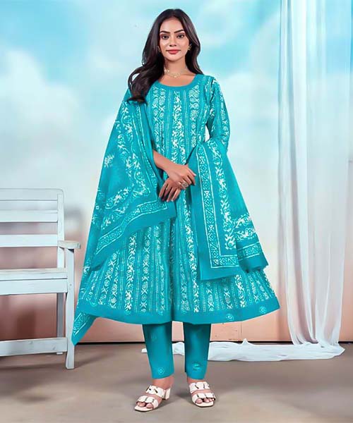 Sky Blue Cotton Casual Wear Salwar Kameez in belfast