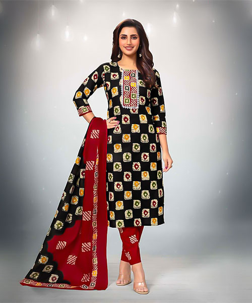 Black Cotton Casual Wear Salwar Kameez in bolton