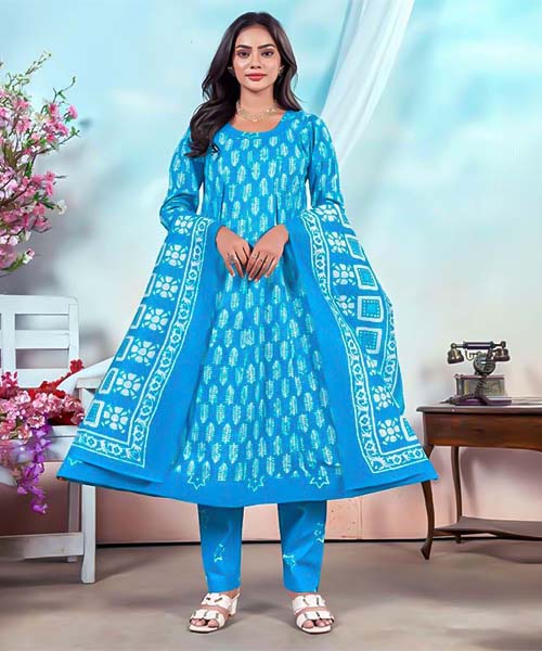 Blue Cotton Casual Wear Salwar Kameez in northampton