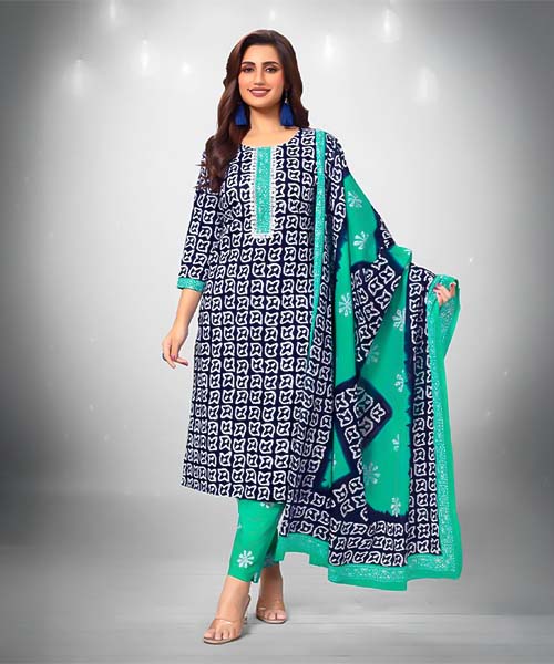 Blue Cotton Casual Wear Salwar Kameez in bolton