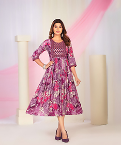 Purple Modal Printed Kurtis