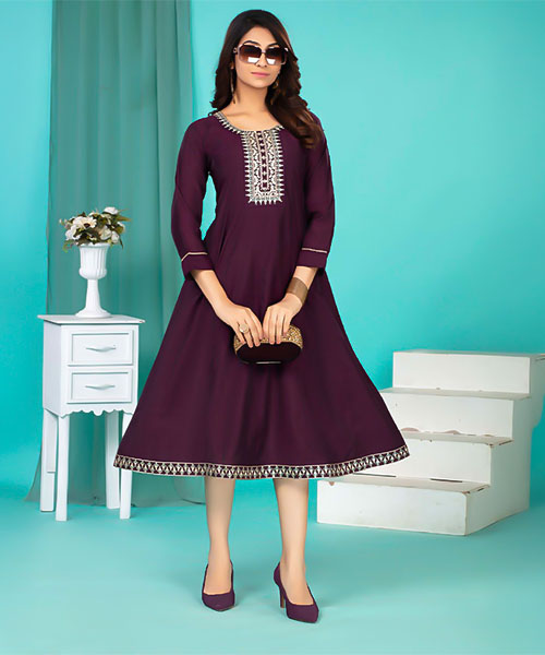 Violet  Roman Silk Casual Wear Kurti in southampton
