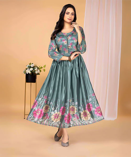 Grey  Stylon Silk Casual Wear Kurti in fiji