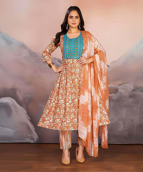Orange  Rayon Casual Wear Salwar Kameez in jacksonville