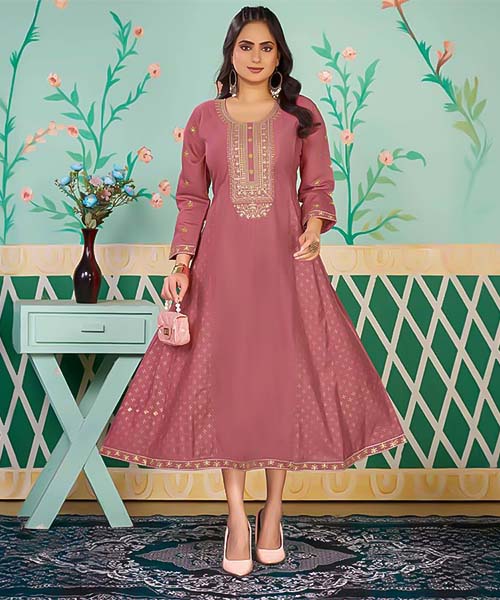 Pink  Roman Silk  Casual Wear Kurti in belfast