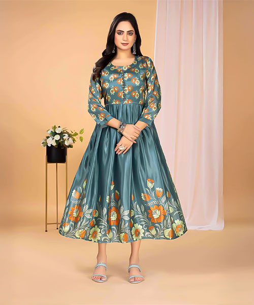 Grey  Stylon Silk Casual Wear Kurti in fiji
