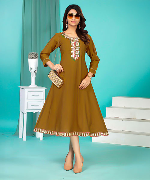 Brown Roman Silk Casual Wear Kurti in southampton