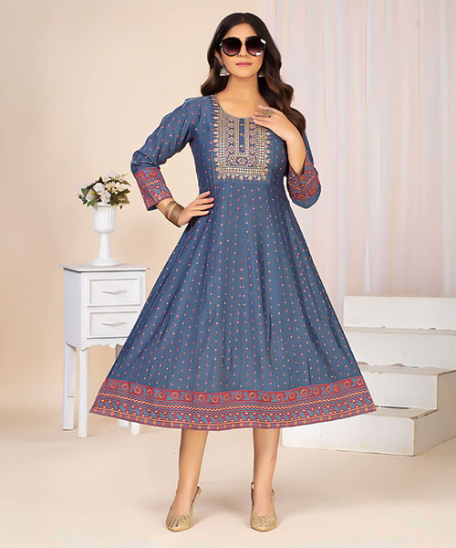 Violet Chanderi Casual Wear Kurti in ipswich