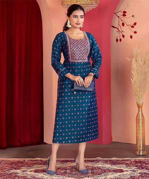 Blue Vertican Casual Wear Kurti in southampton