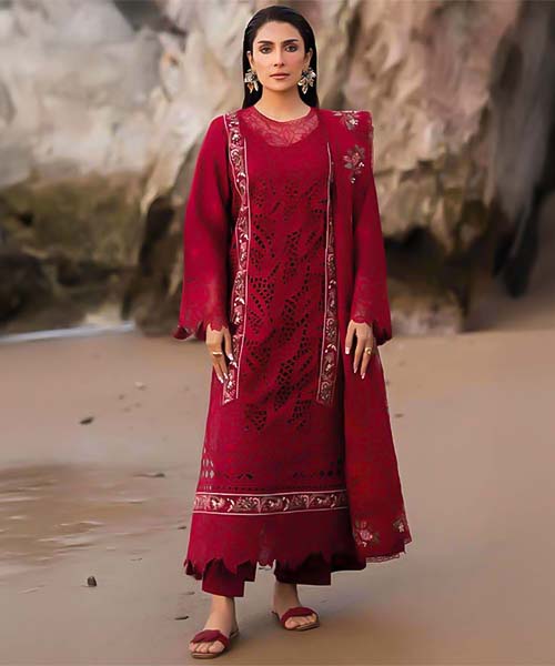 Red  Cotton Casual Wear Salwar Kameez in canterbury