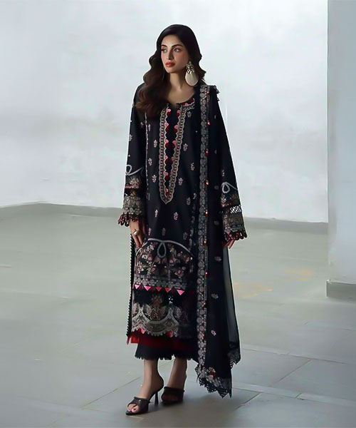 Black  Cotton  Printed Salwar Kameez in united states