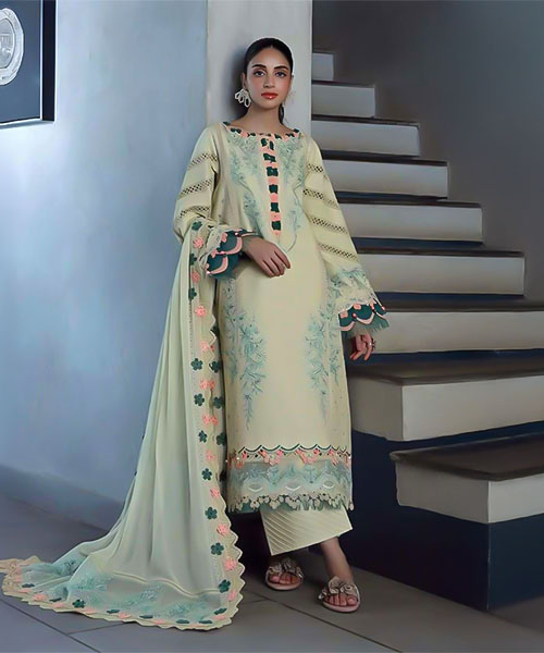 Green  Cotton  Printed Salwar Kameez in united states