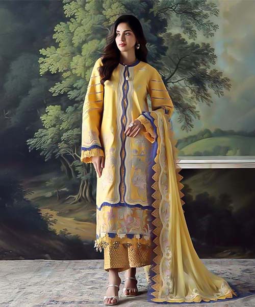 Yellow Cotton  Printed Salwar Kameez in united states