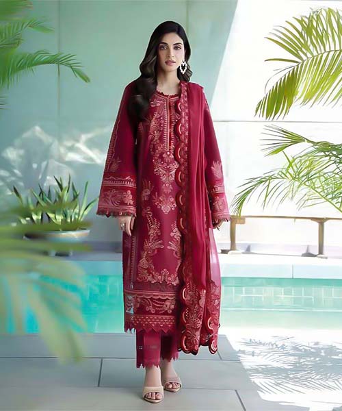 Red Cotton  Printed Salwar Kameez in united states