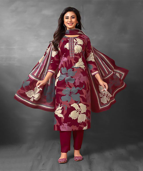 Brown  Cotton Printed Salwar Kameez in detroit