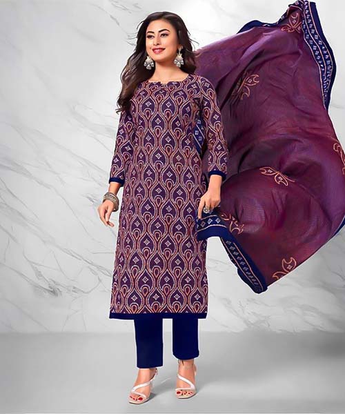 Blue  Cotton Casual Wear Salwar Kameez in tucson