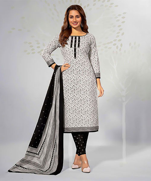 White  Cotton Casual Wear Salwar Kameez in mumbai