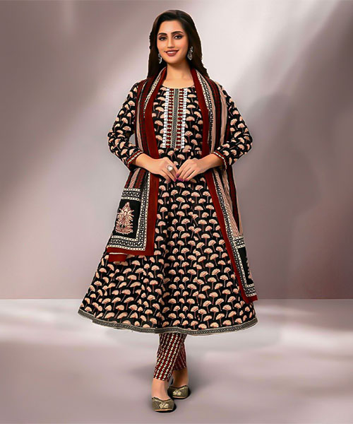 Black  Cotton Casual Wear Salwar Kameez in united states