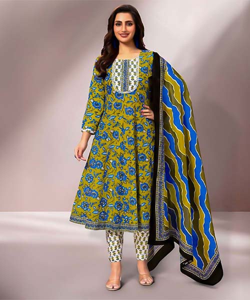 Green  Cotton Casual Wear Salwar Kameez in united states