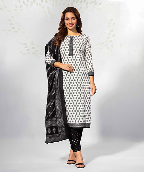 White  Cotton Casual Wear Salwar Kameez in mumbai