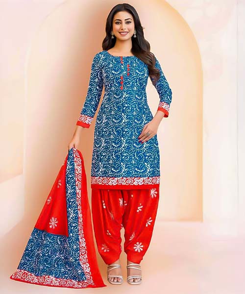 Blue Cotton Casual Wear Salwar Kameez in bolton