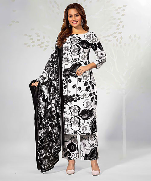White  Cotton Casual Wear Salwar Kameez in mumbai