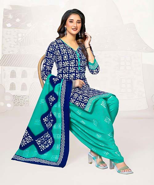 Blue  Cotton Casual Wear Salwar Kameez in oxford