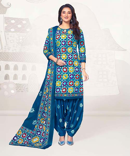 Blue  Cotton Casual Wear Salwar Kameez in oxford