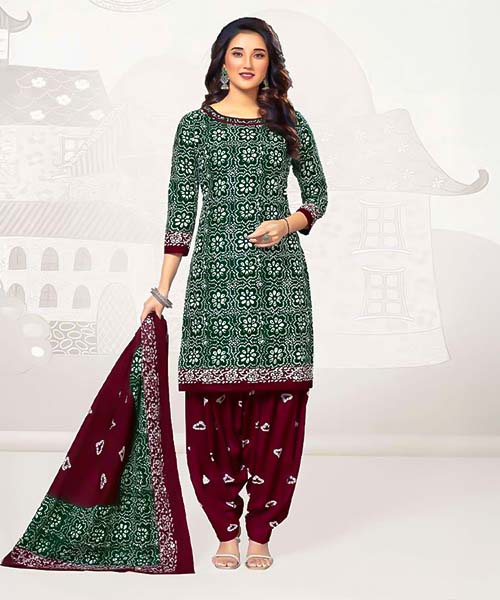 Green  Cotton Casual Wear Salwar Kameez in oxford