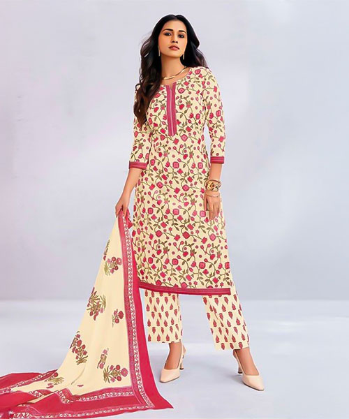 White  Cotton Casual Wear Salwar Kameez in poole