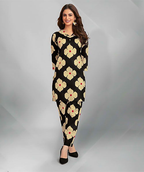 Black Fancy Printed Kurti in canada