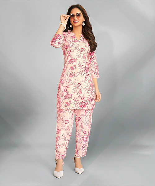 Pink  Fancy Printed Kurti