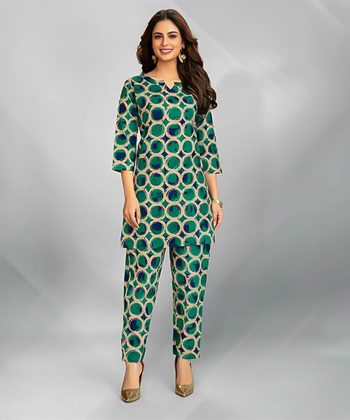 Green  Fancy Printed Kurti in canada