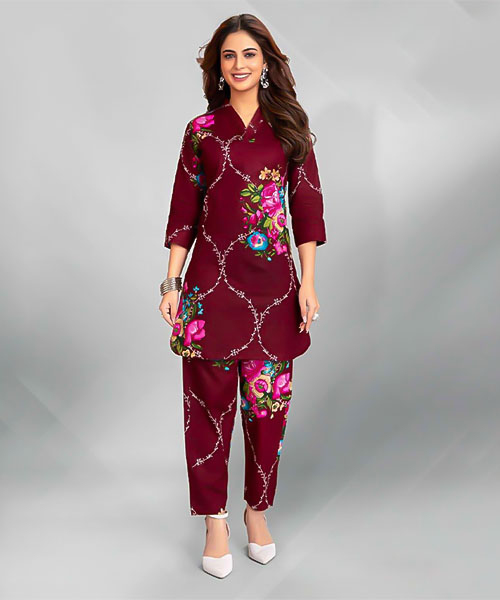 Brown Fancy Printed Kurti in canada